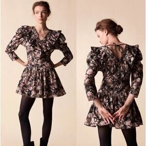 ST. ROCHE Hatfield Mini Dress‎ in Belladonna Print Size 4